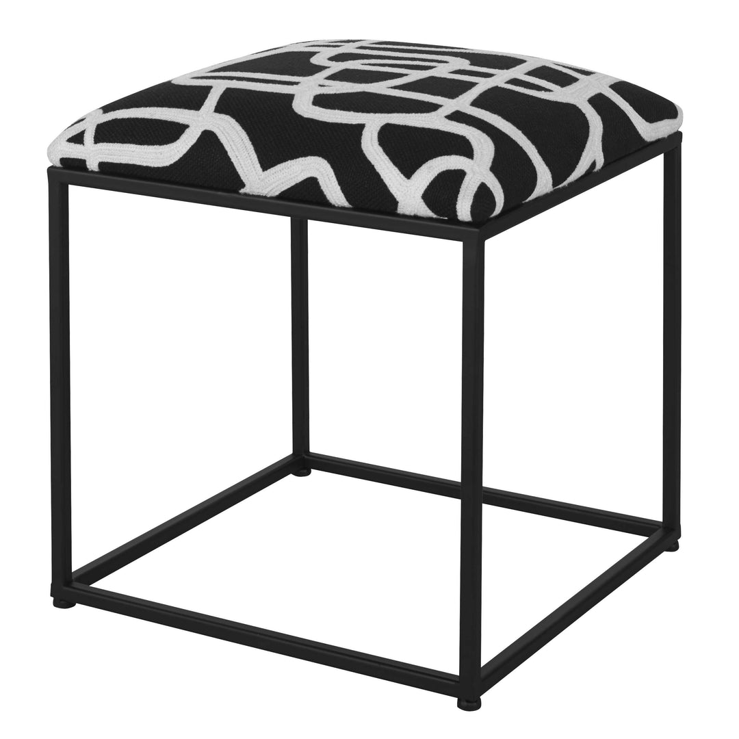 Twists And Turns Fabric Accent Stool - AmericanHomeFurniture