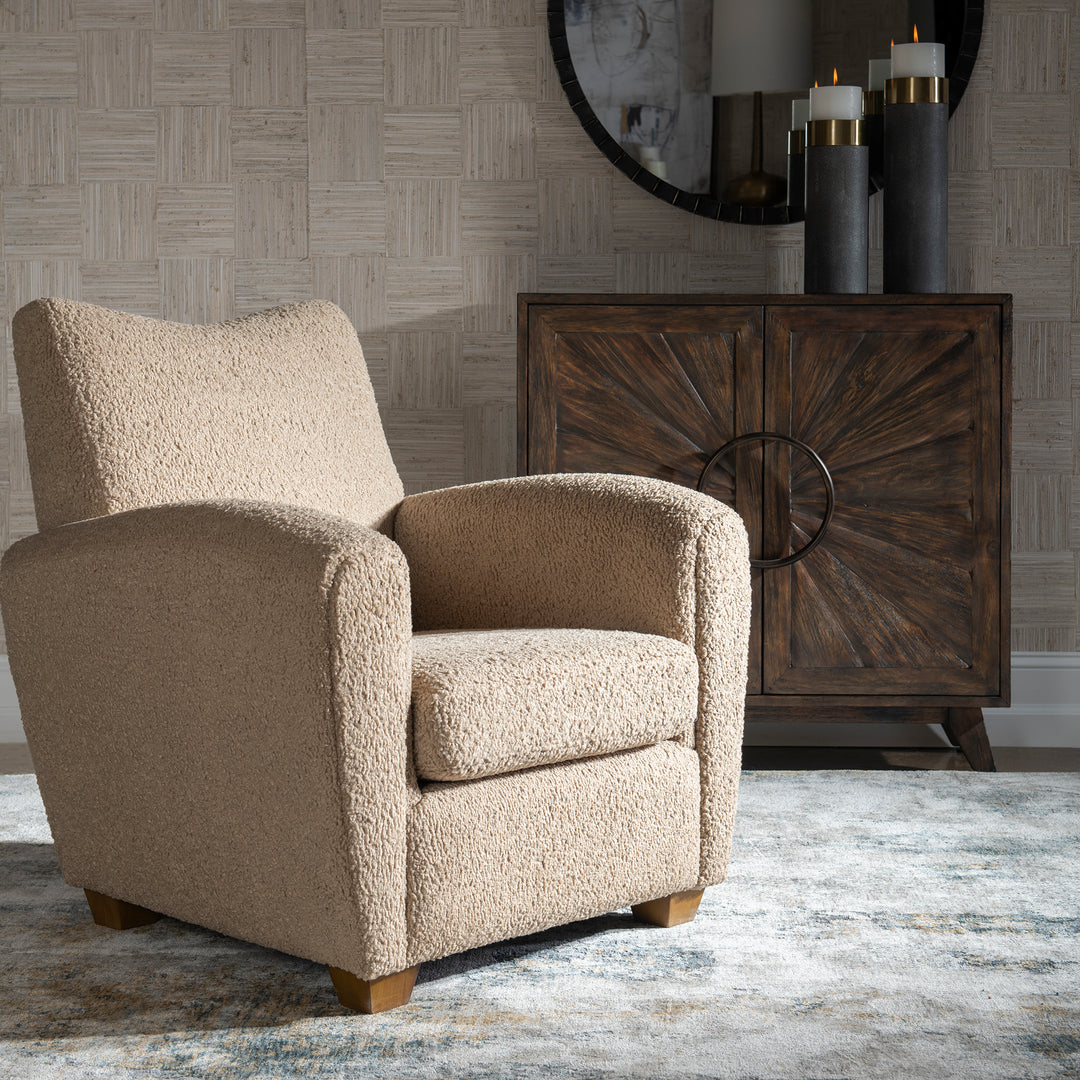 American Home Furniture Uttermost Teddy Latte Accent Chair