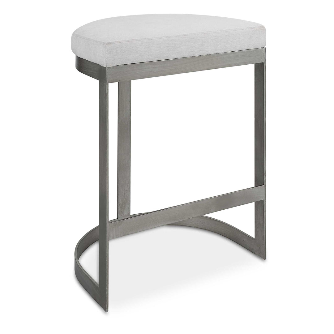 Ivanna Backless Silver Counter Stool - AmericanHomeFurniture