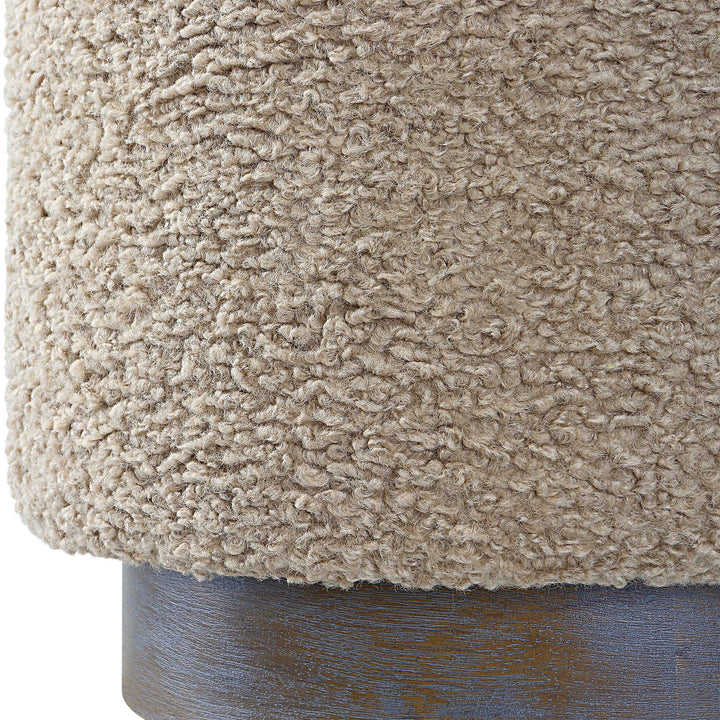 American Home Furniture Uttermost Avila Latte Round Ottoman