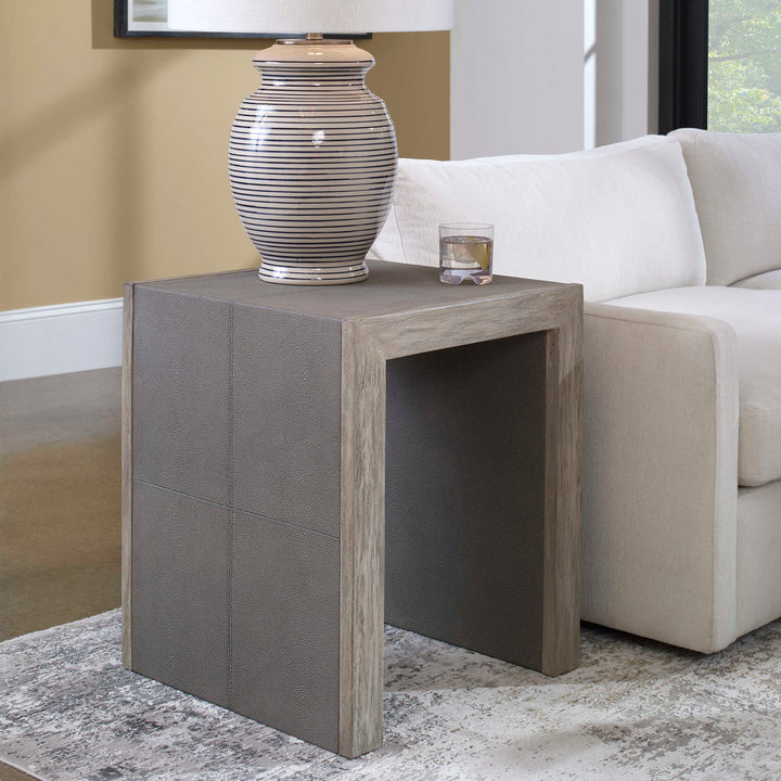 American Home Furniture Uttermost Aerina Modern Gray End Table