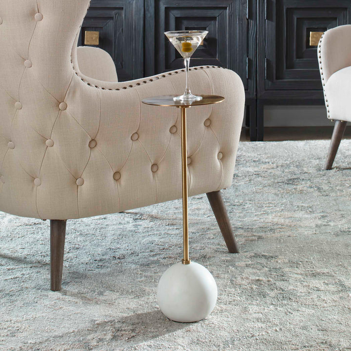 American Home Furniture Uttermost Gimlet White Drink Table
