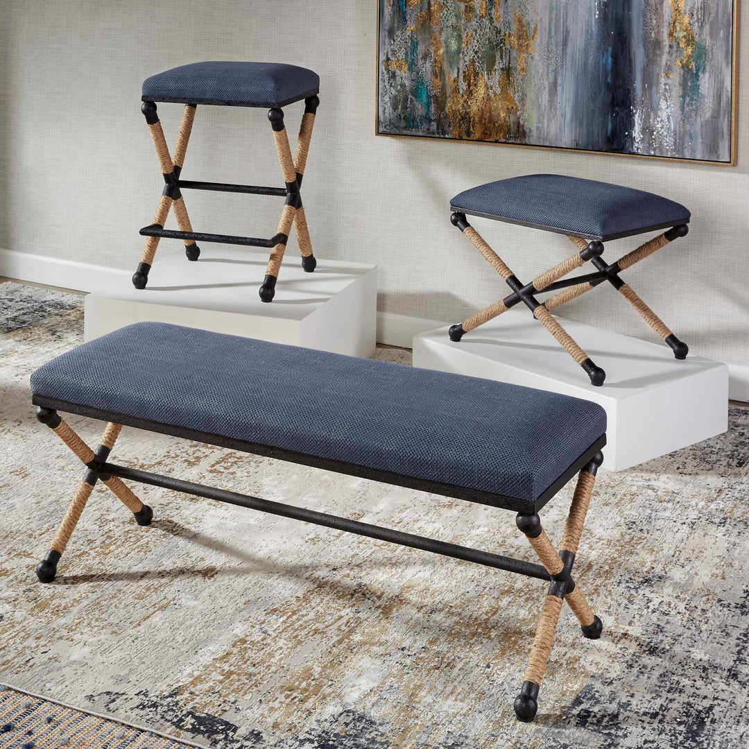 American Home Furniture Uttermost Firth Bench Navy