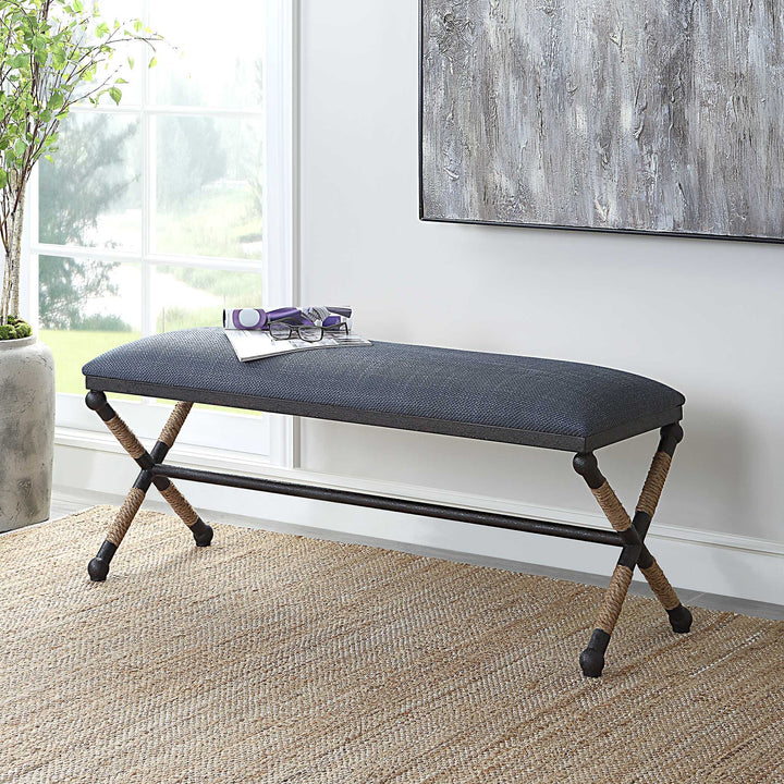 American Home Furniture Uttermost Firth Bench Navy
