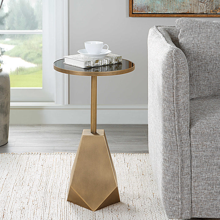 American Home Furniture Uttermost Comet Geometric Bronze Accent Table