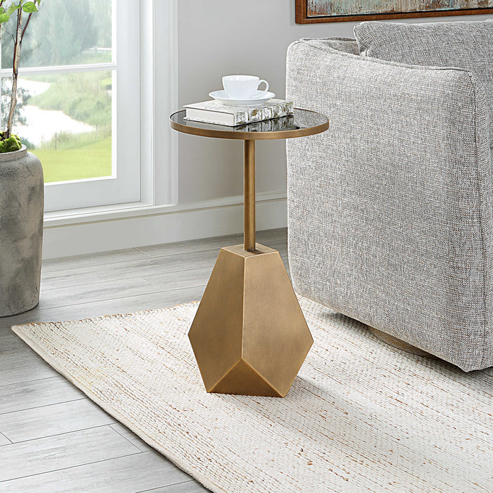 American Home Furniture Uttermost Comet Geometric Bronze Accent Table