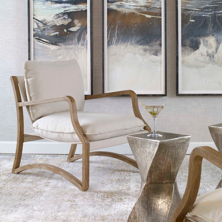American Home Furniture Uttermost Melora Solid Oak Accent Chair