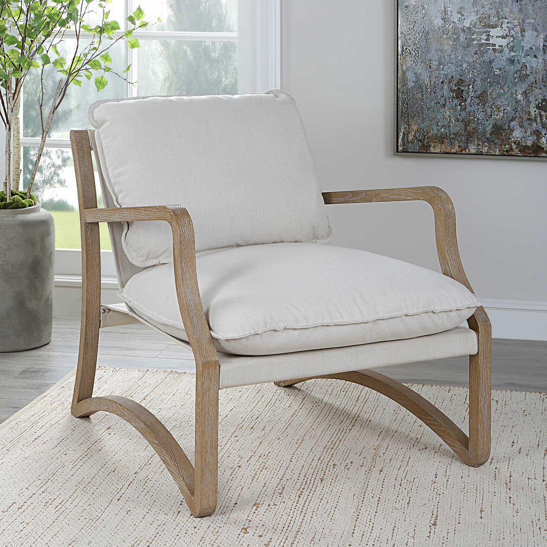 American Home Furniture Uttermost Melora Solid Oak Accent Chair