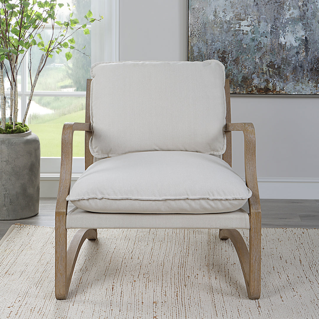 American Home Furniture Uttermost Melora Solid Oak Accent Chair