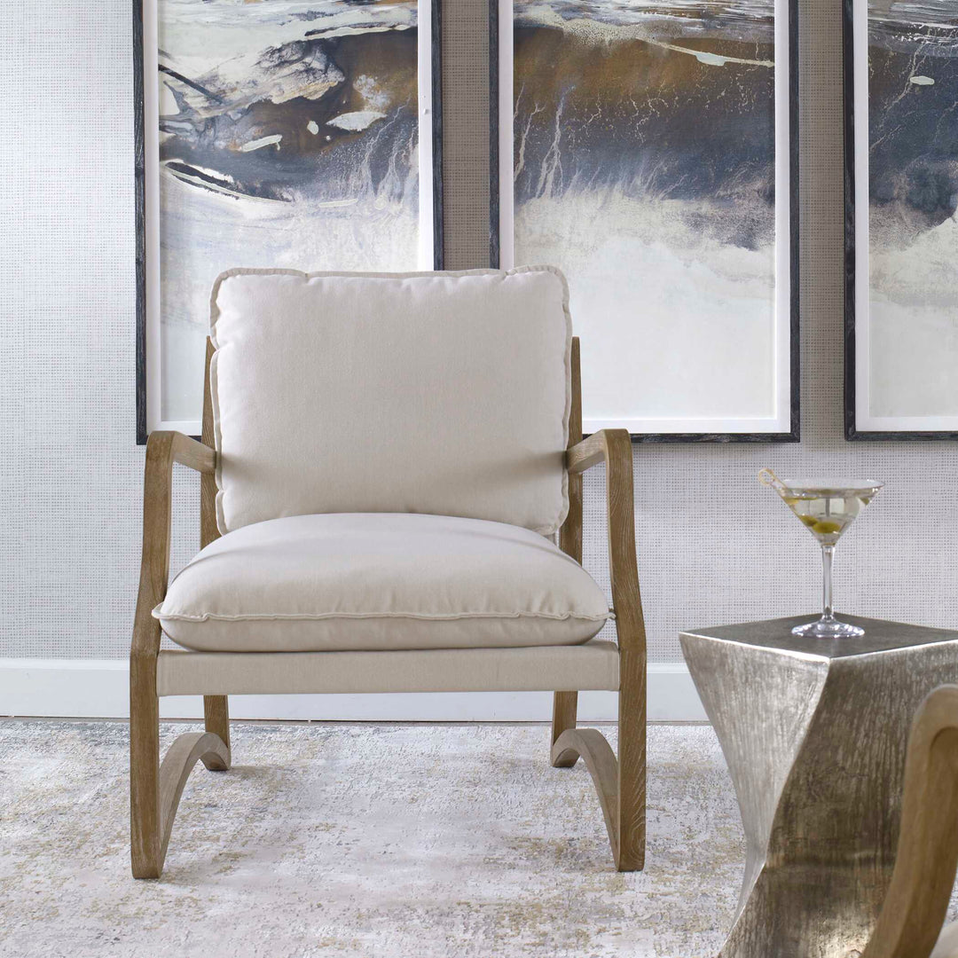 American Home Furniture Uttermost Melora Solid Oak Accent Chair