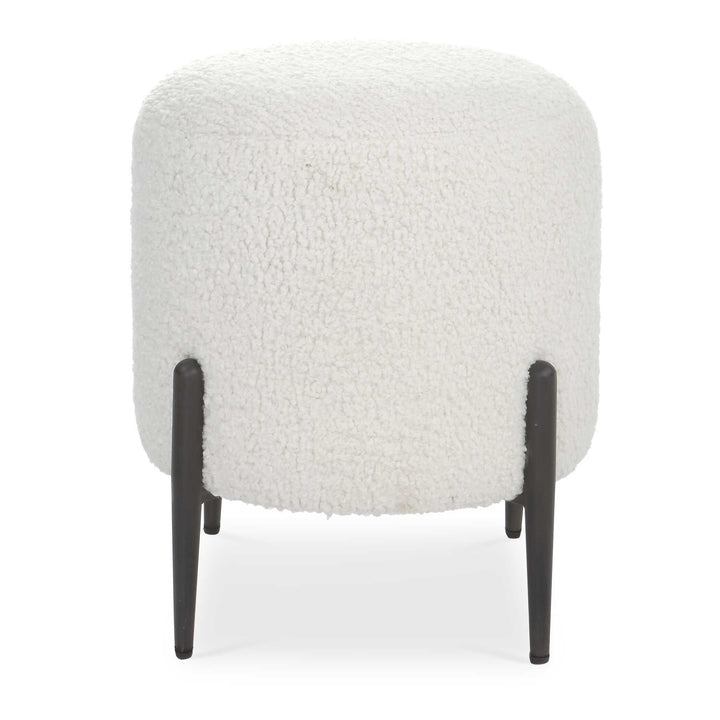 American Home Furniture Uttermost Arles White Shearling Ottoman