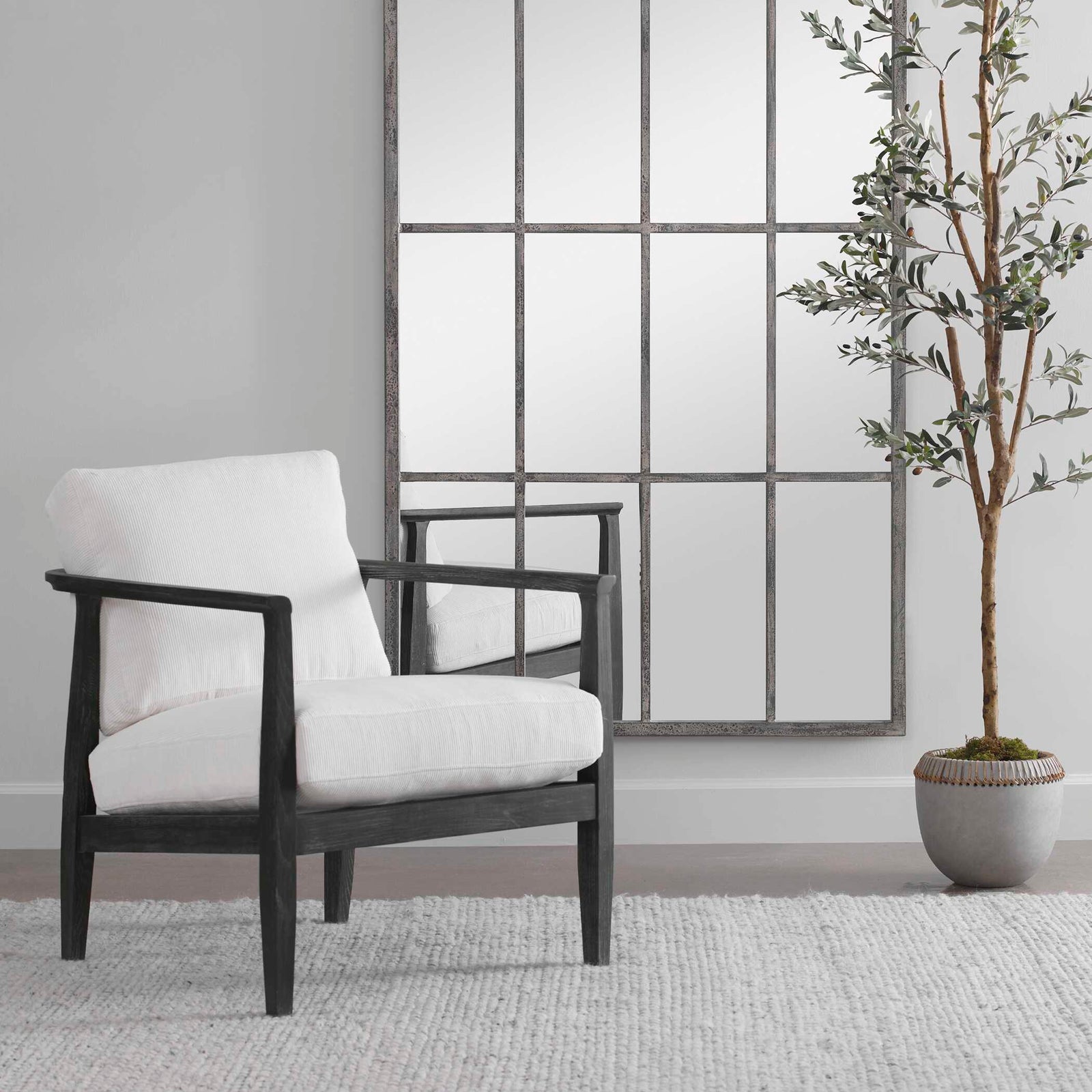 American Home Furniture Uttermost Brunei White Accent Chair