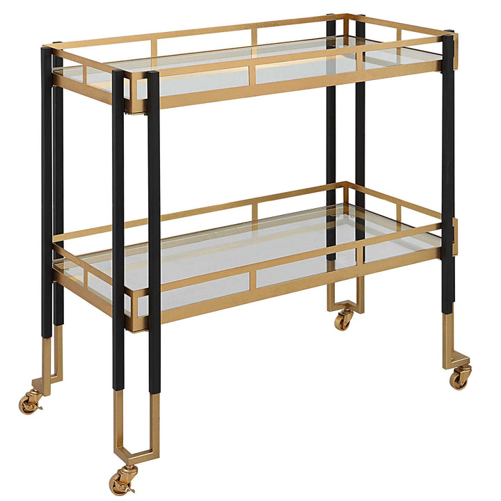 American Home Furniture Uttermost Kentmore Modern Bar Cart