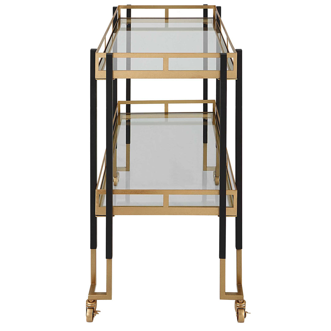American Home Furniture Uttermost Kentmore Modern Bar Cart