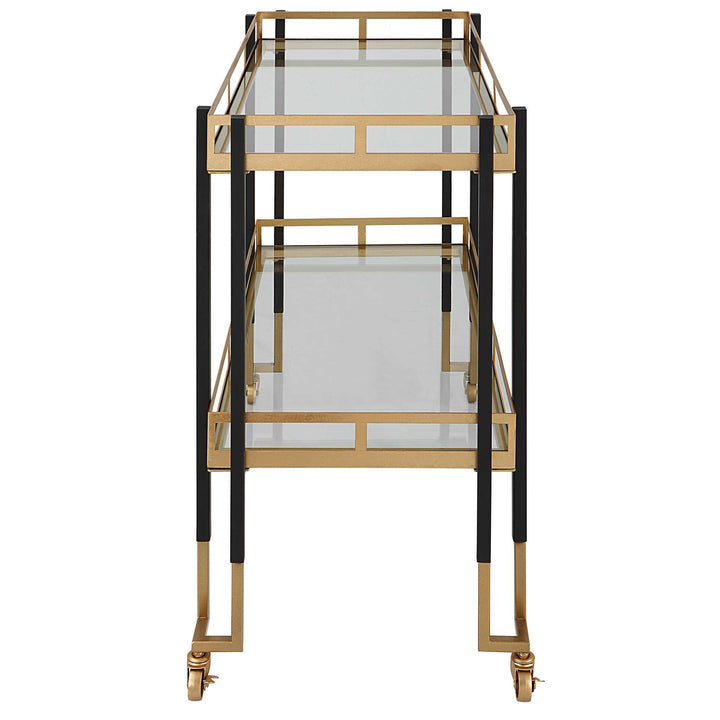 American Home Furniture Uttermost Kentmore Modern Bar Cart