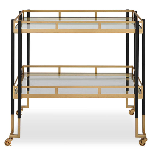 American Home Furniture Uttermost Kentmore Modern Bar Cart
