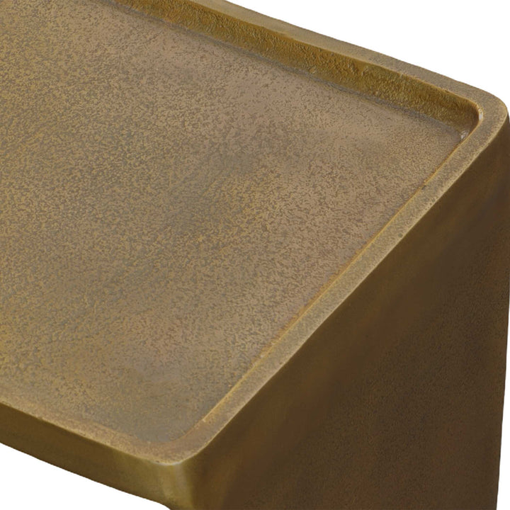 American Home Furniture Uttermost Derwent Antique Brass Side Table