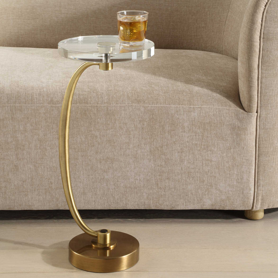 American Home Furniture Uttermost Waveney Brass Drink Table