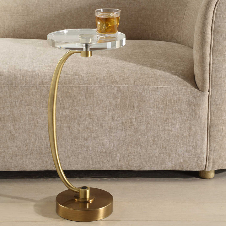 American Home Furniture Uttermost Waveney Brass Drink Table