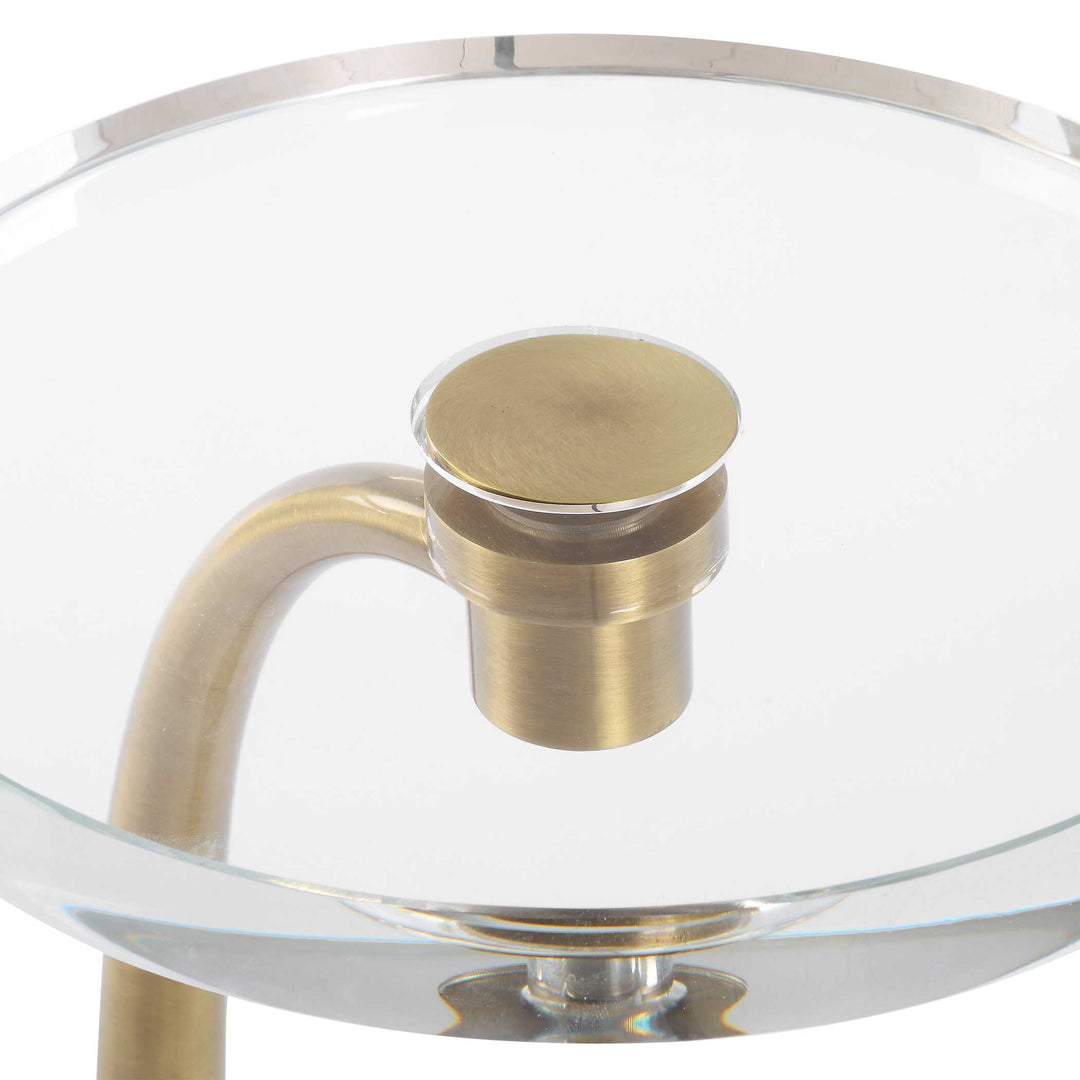 American Home Furniture Uttermost Waveney Brass Drink Table