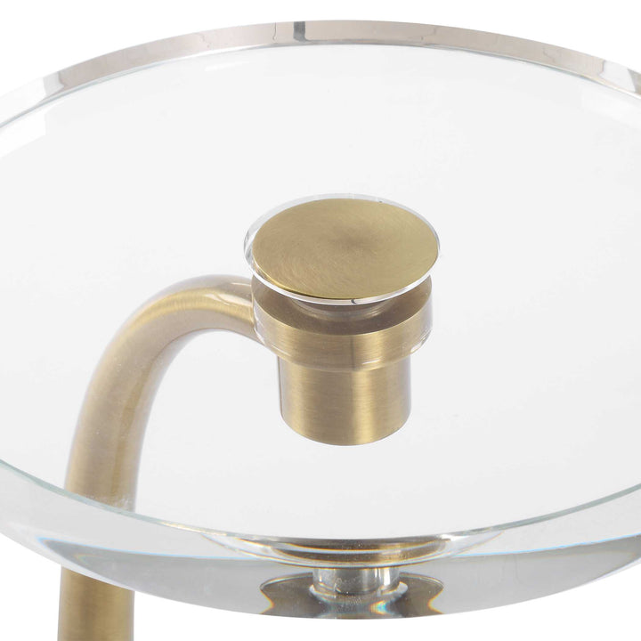 American Home Furniture Uttermost Waveney Brass Drink Table