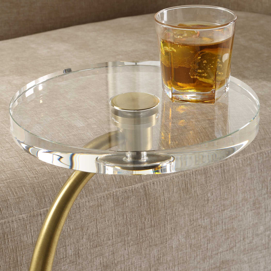 American Home Furniture Uttermost Waveney Brass Drink Table