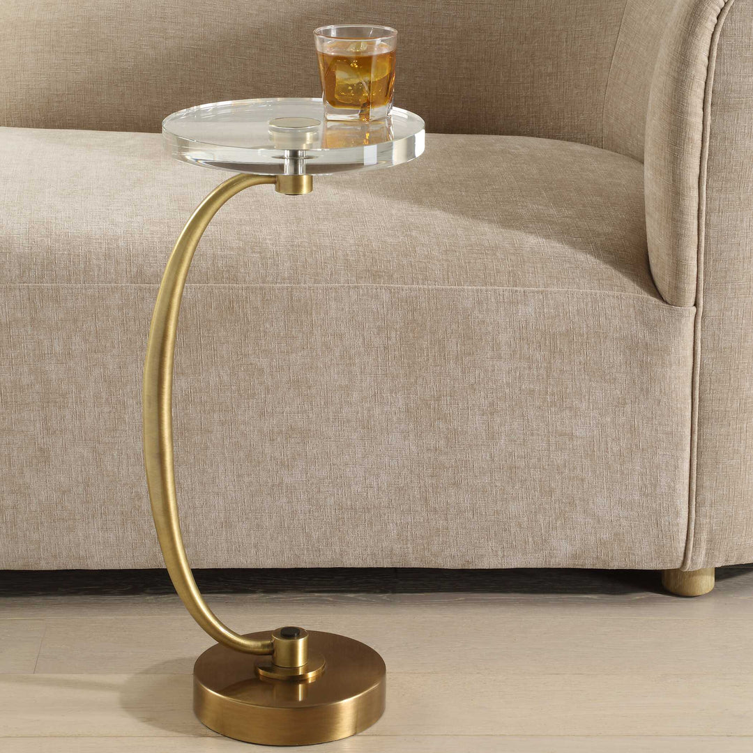 American Home Furniture Uttermost Waveney Brass Drink Table