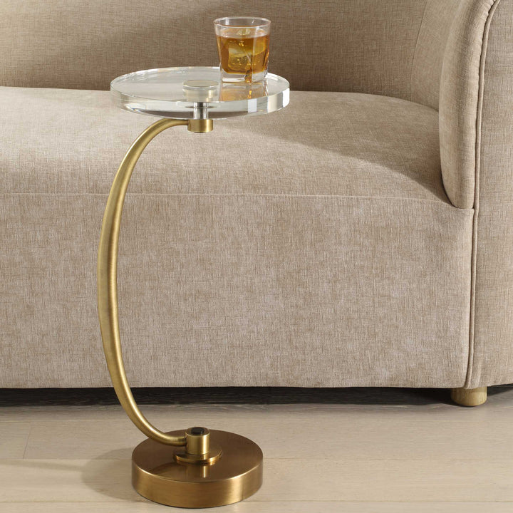 American Home Furniture Uttermost Waveney Brass Drink Table