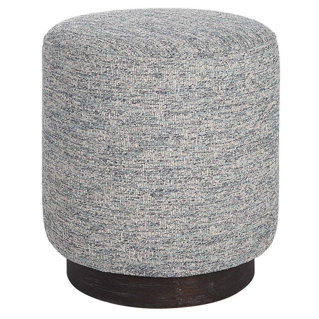 Avila Tweed Round Ottoman - AmericanHomeFurniture