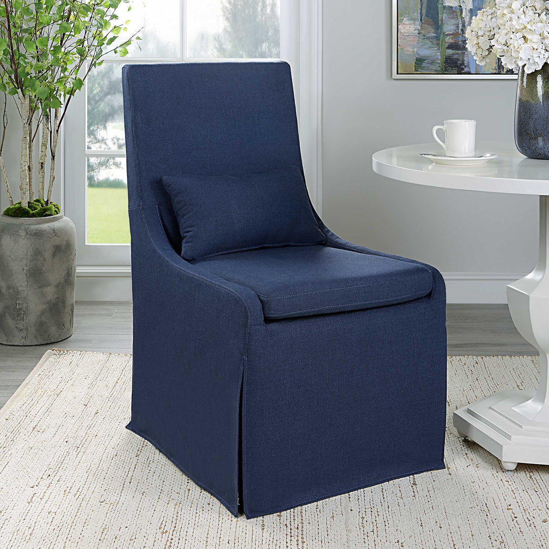 American Home Furniture Uttermost Coley Denim Armless Chair