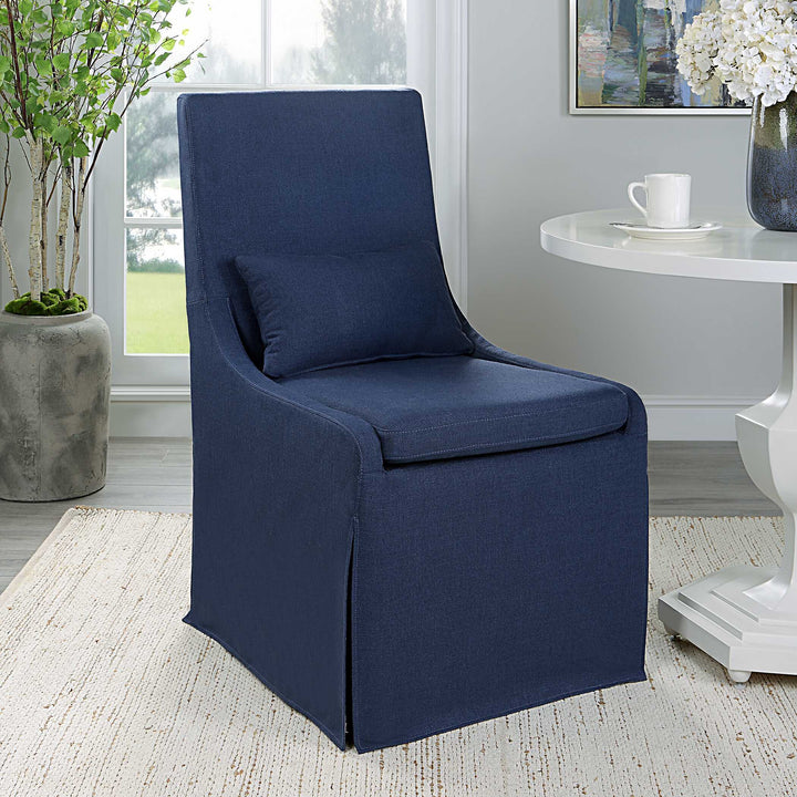 American Home Furniture Uttermost Coley Denim Armless Chair