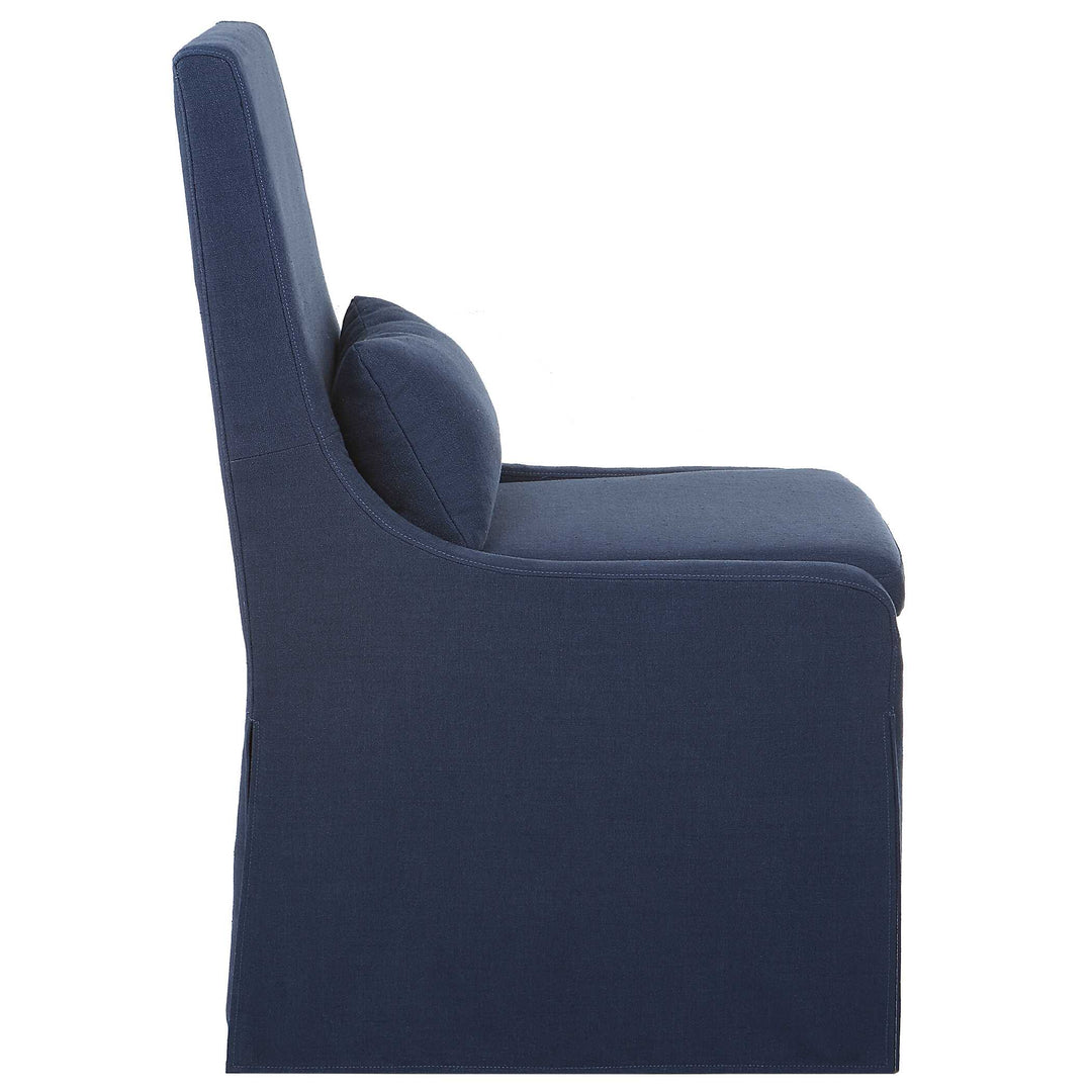 American Home Furniture Uttermost Coley Denim Armless Chair