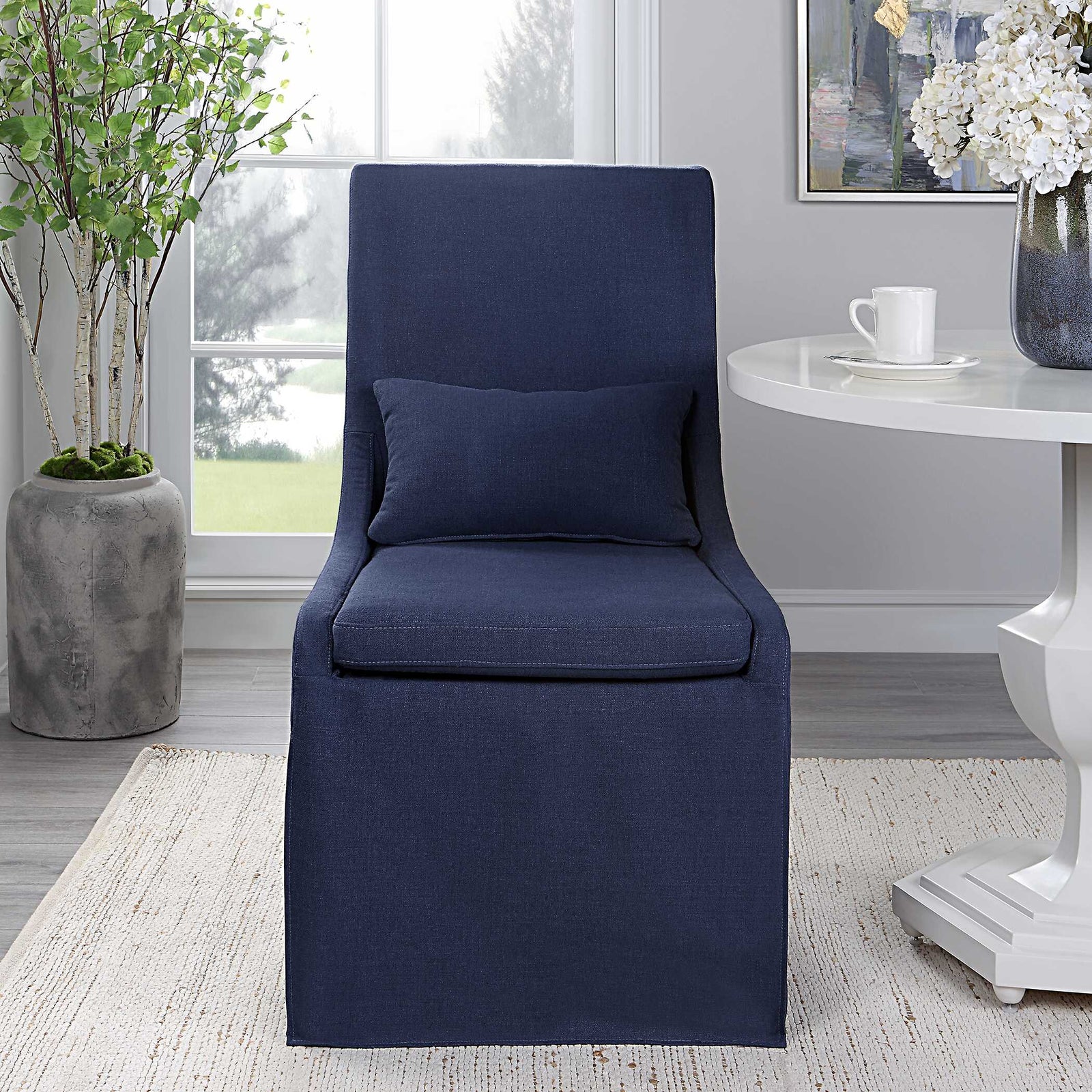American Home Furniture Uttermost Coley Denim Armless Chair