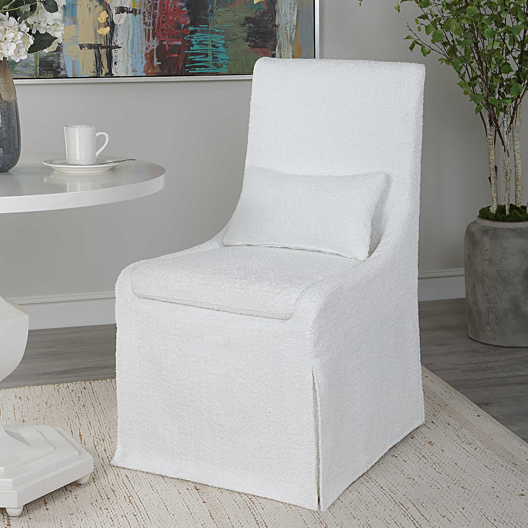 American Home Furniture Uttermost Coley White Armless Chair