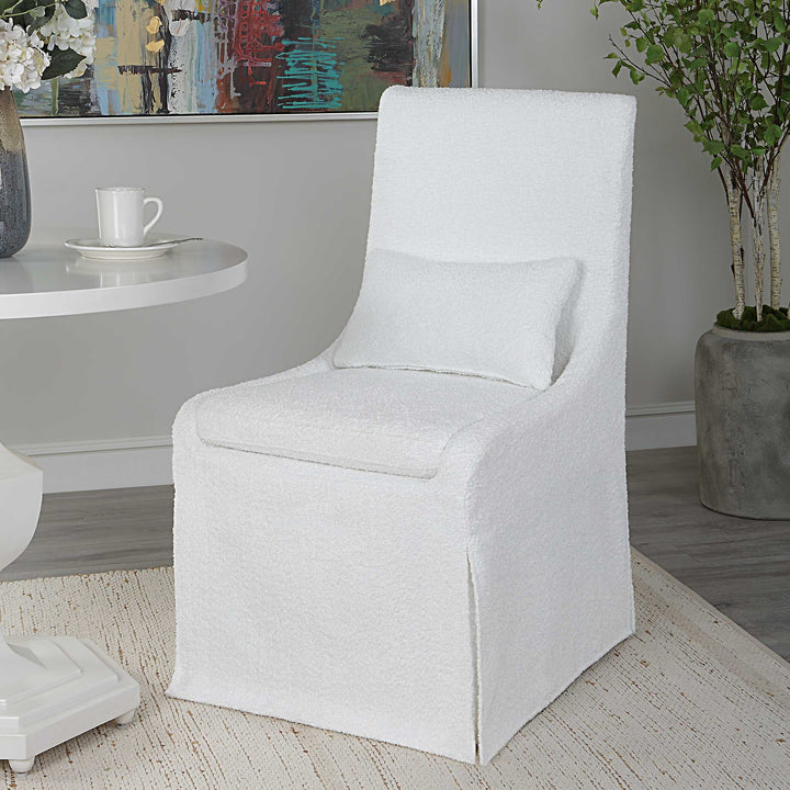 American Home Furniture Uttermost Coley White Armless Chair