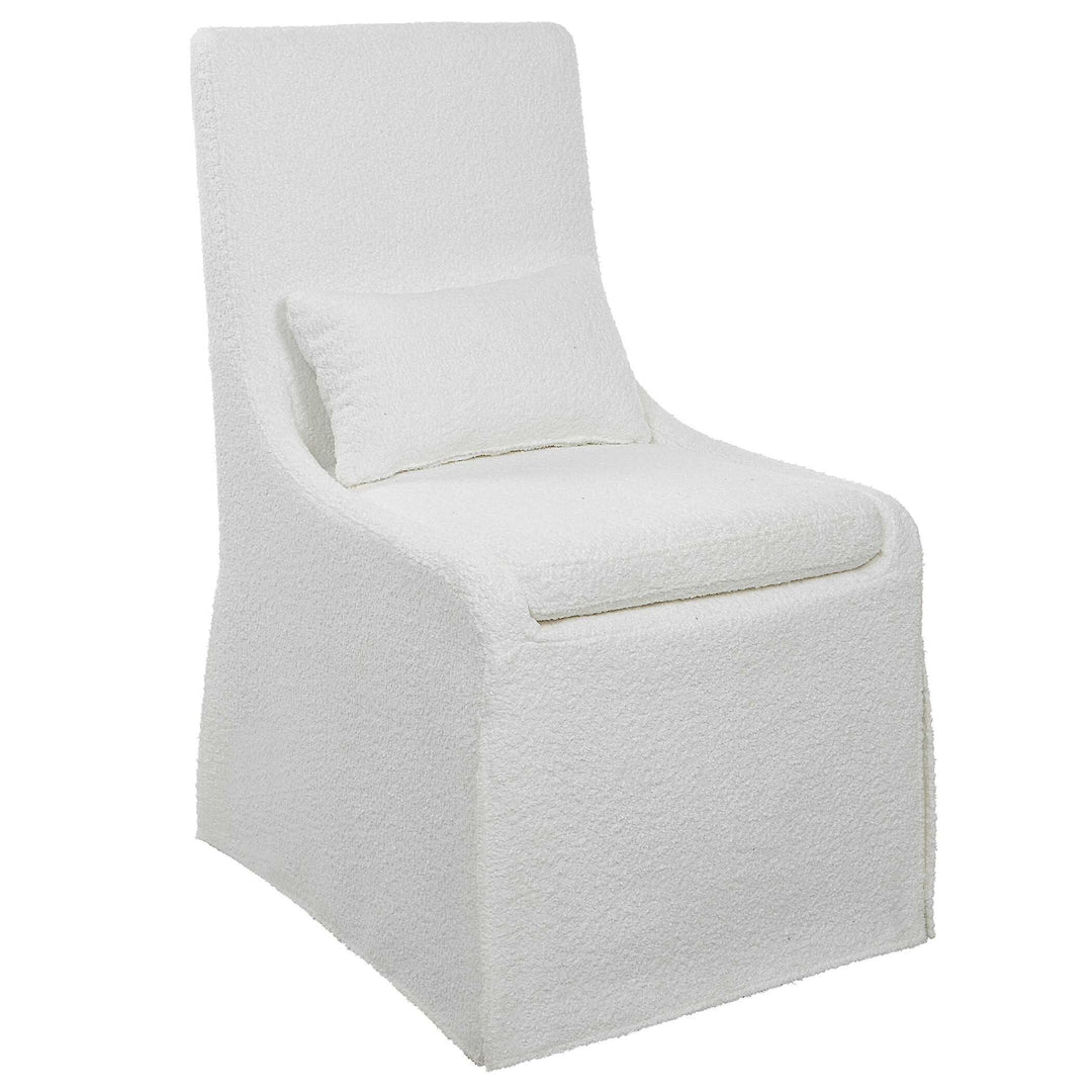 Coley White Armless Chair - AmericanHomeFurniture