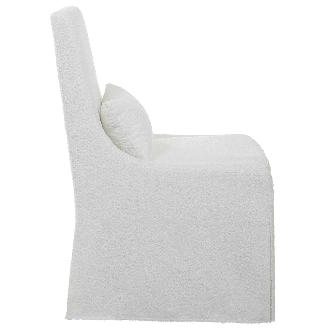 American Home Furniture Uttermost Coley White Armless Chair