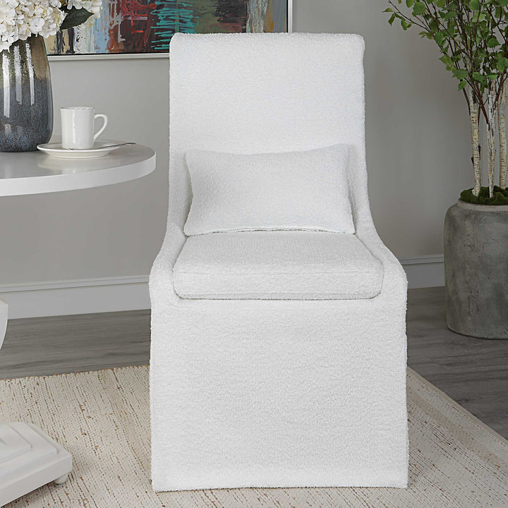 American Home Furniture Uttermost Coley White Armless Chair