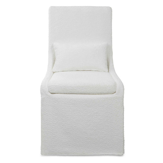 American Home Furniture Uttermost Coley White Armless Chair