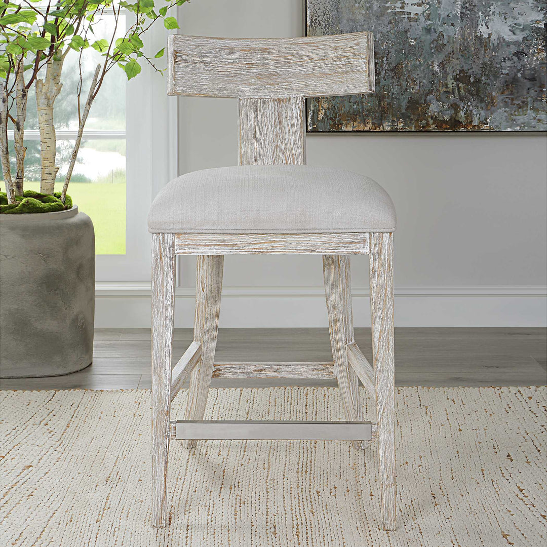 American Home Furniture Uttermost Idris White Counter Stool