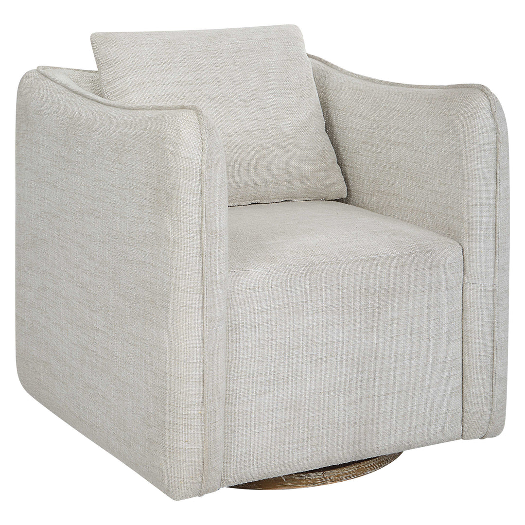 American Home Furniture Uttermost Corben White Swivel Armchair