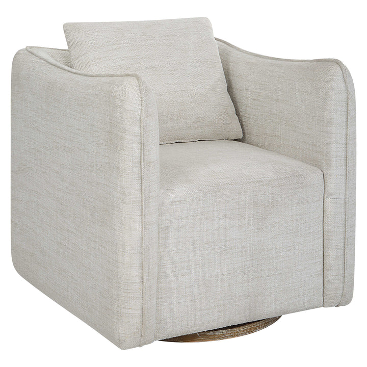 American Home Furniture Uttermost Corben White Swivel Armchair