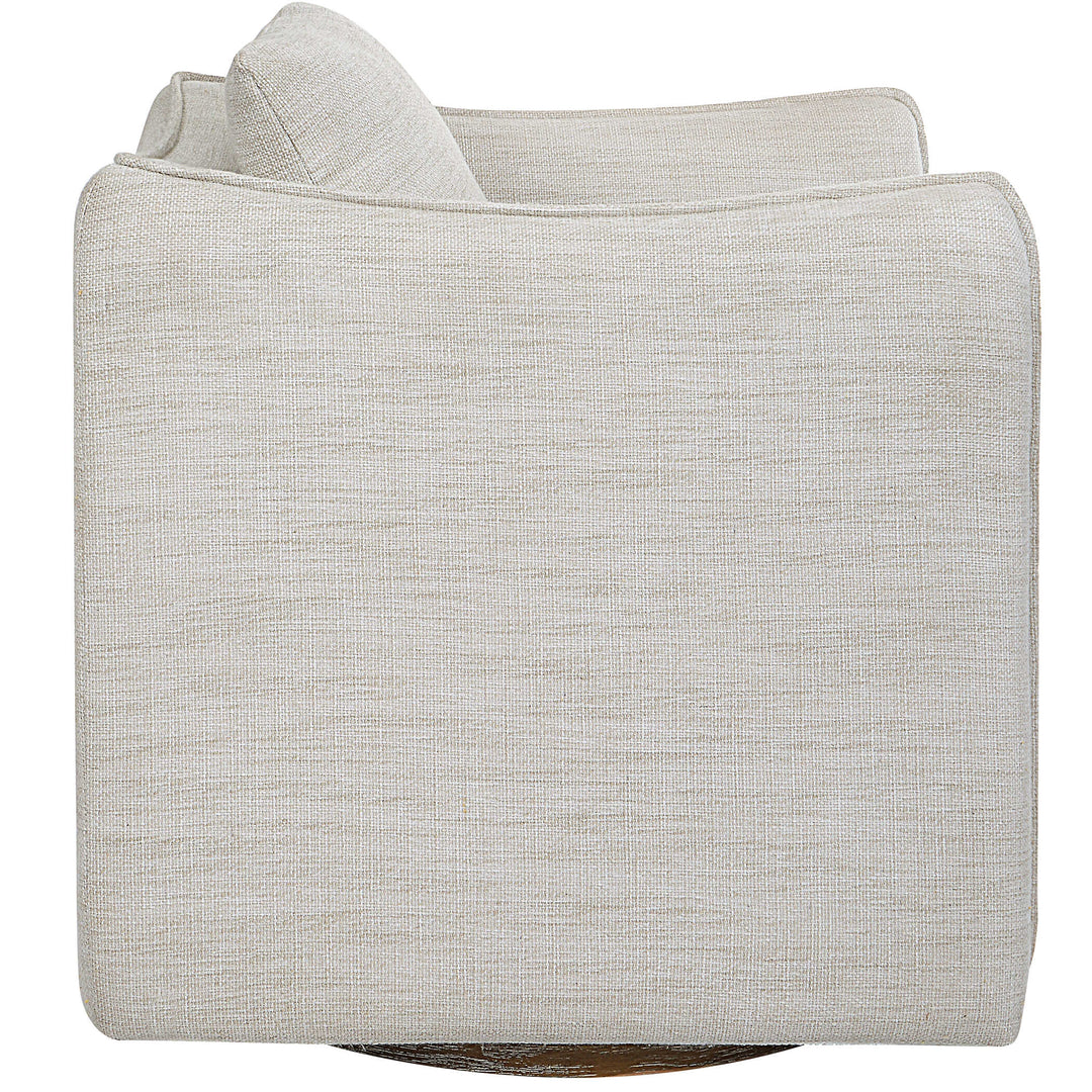 American Home Furniture Uttermost Corben White Swivel Armchair