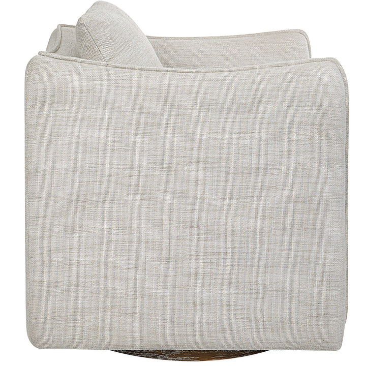 American Home Furniture Uttermost Corben White Swivel Armchair