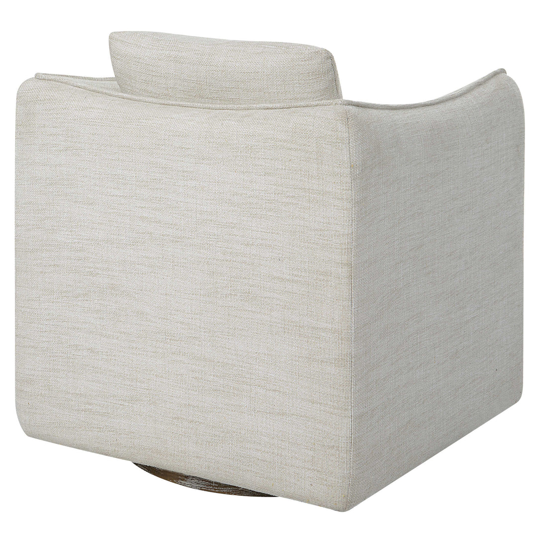 American Home Furniture Uttermost Corben White Swivel Armchair