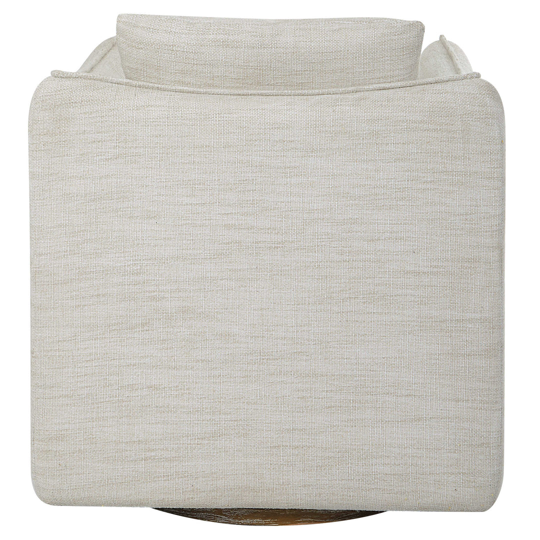 American Home Furniture Uttermost Corben White Swivel Armchair