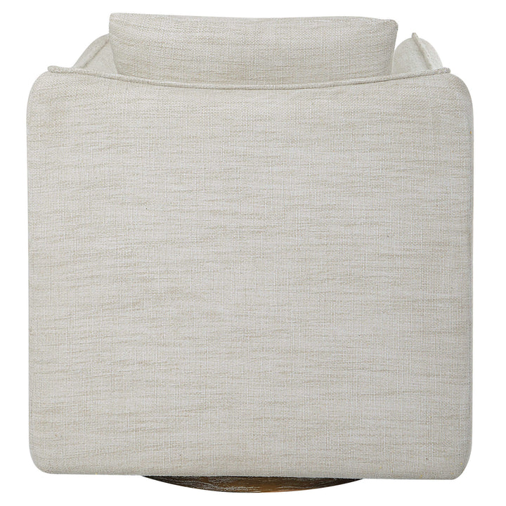 American Home Furniture Uttermost Corben White Swivel Armchair