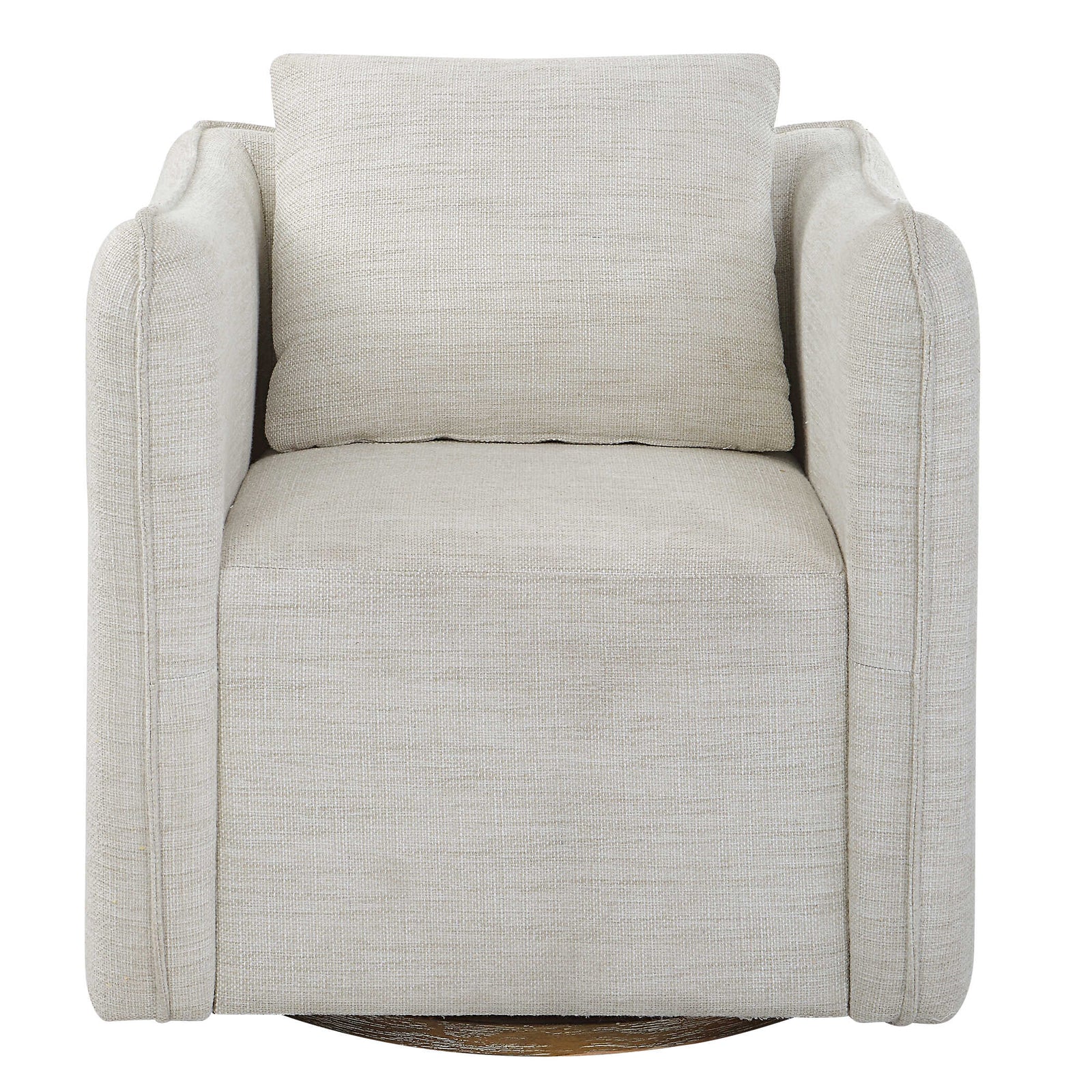 American Home Furniture Uttermost Corben White Swivel Armchair