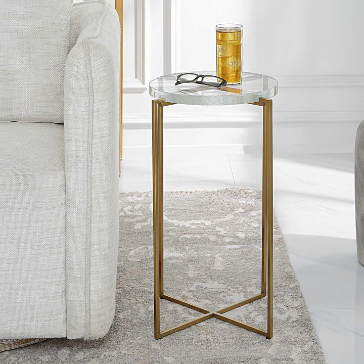 American Home Furniture Uttermost Star-crossed Glass Accent Table