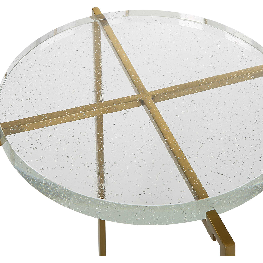 American Home Furniture Uttermost Star-crossed Glass Accent Table